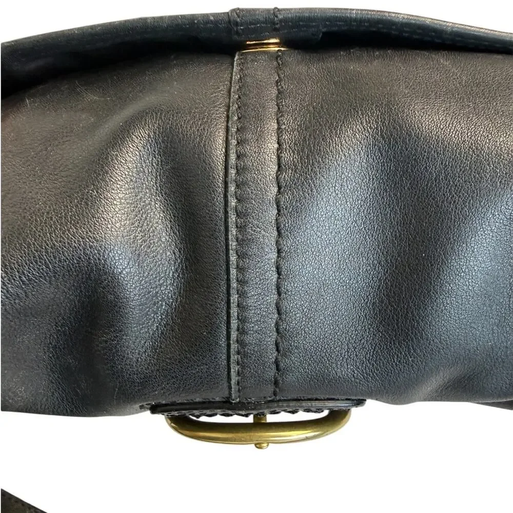 Vintage Coach Legacy 11842 Black Leather Buckle Flap Shoulder Soho Bag Y2K